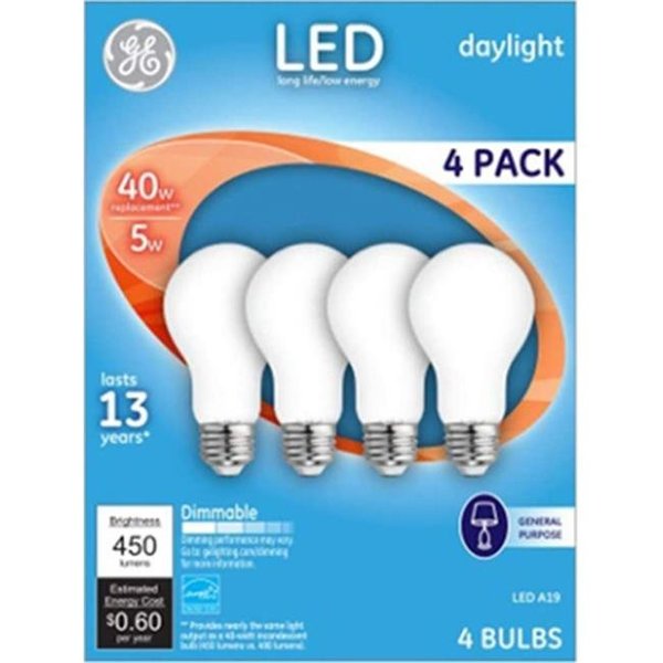 Ge General Electric 93098312 5 watt A19 General Purpose LED Medium Daylight Bulbs 93098312